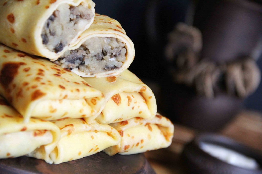 С картошкой и грибами